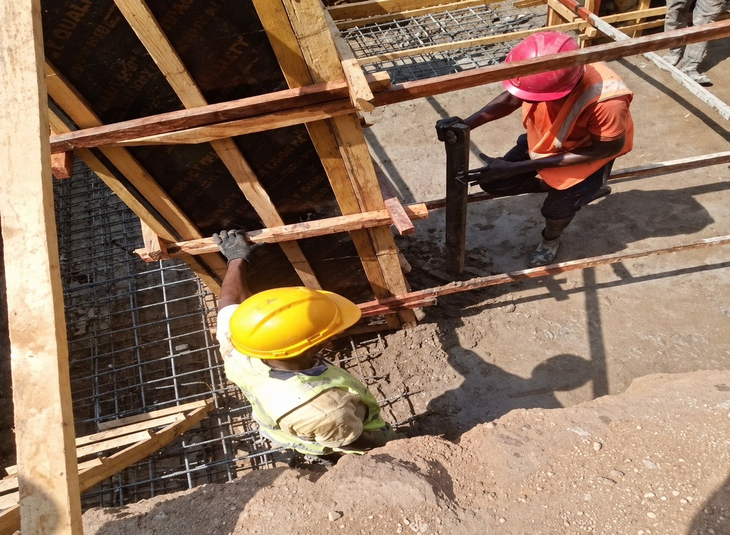 Concrete casting activities.
