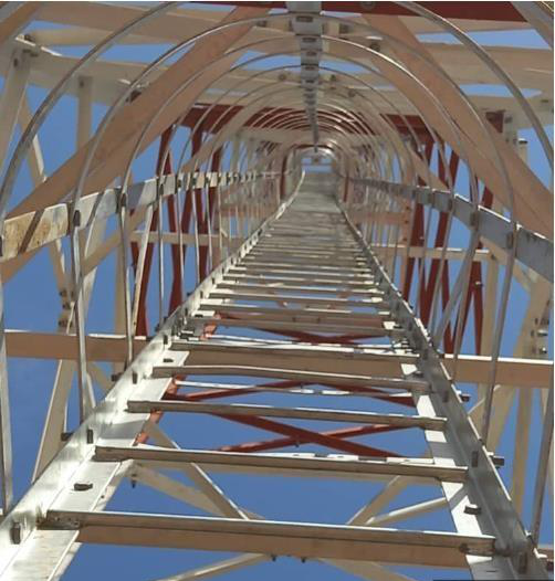 View of the tower ladder and structure.